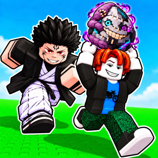 Official Steal Anime Eggs game icon showing two players running with a glowing purple egg